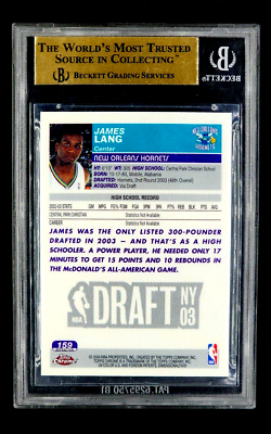 2003 Topps Chrome Refractor #159 James Lang RC Rookie BGS 9.5 Gem