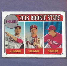 2018 Topps Heritage J.P. Crawford/Victor Arano/Yacksel Rios Phillies RC's, #273