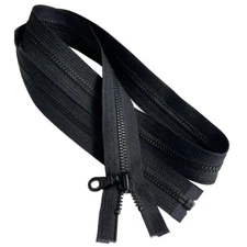 YKK #5 4" - 36" Black Oxides Metal with Donut Drop Pull Separating Jacket Zipper