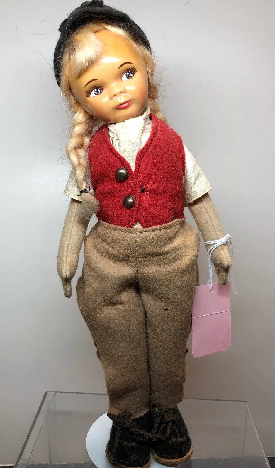 11.5&rdquo;Antique Vintage Old Cottage Large Doll Horse Rider Ru