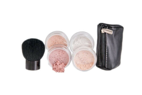 6-teiliges Set in voller Größe Kabuki & Kabaggie Tragetasche Mineral Make-up Set Matte Foundation