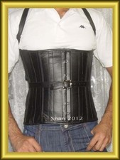 New Stylish Men Real Black Leather Corset with straps
