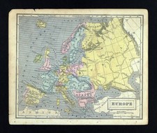 1863 Cornell Map Europe France England Germany Spain Holland Italy Sweden Norway