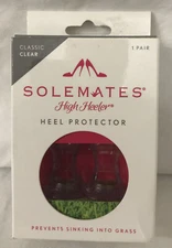 Solemates High Heel Protectors Clear Classic New In Box Fits Most Heels 8-11mm