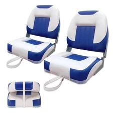Boat Seats Low Back, Folding Boat Seats 2 Pack Stainless Steel Screws Included