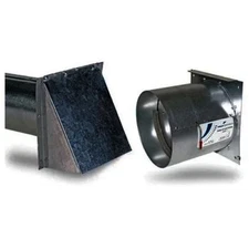 FIELD-MAS-1 1/2" Make-Up Air Damper Intake Hood  Steel  NPT Connection