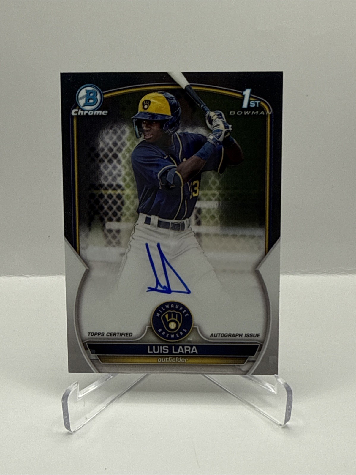 2023 Bowman LUIS LARA Chrome 1st AUTO  #CPA-LL - Brewers