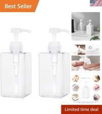 Versatile 15oz Clear Pump Bottle Set   Refillable Lotion  Soap Dispensers