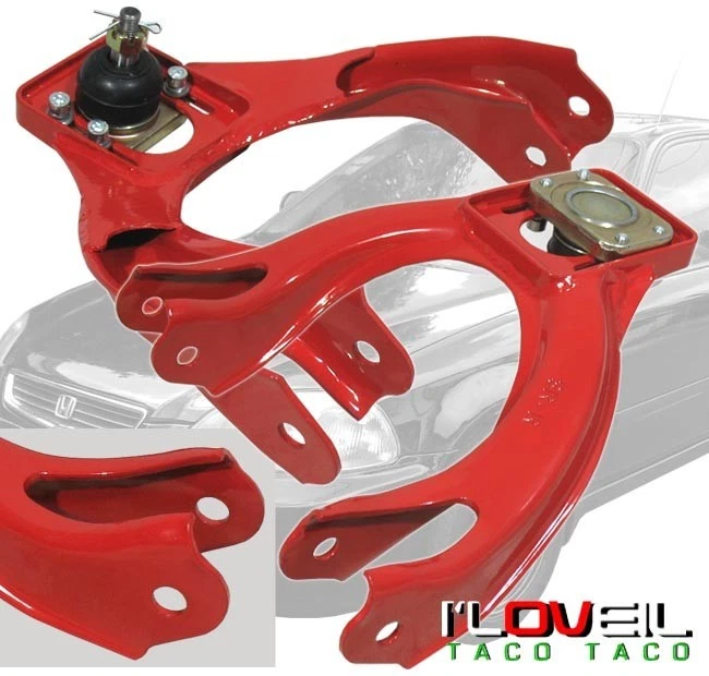Red Camber Kits + Control Arms + Lowering Coilover Springs For Civic Integra Foto 3 de 4