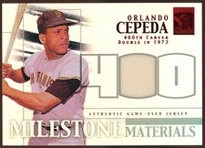 2002 Topps Tribute Milestone Materials Jersey# (Red) Orlando Cepeda Jsy #10/30