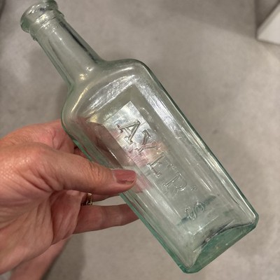 Antique AYERS SARSAPARILLA GLASS MEDICINE BOTTLE, LOWELL, MASSACHUSETTS