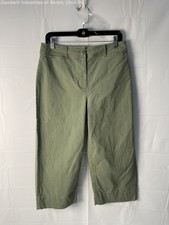 Gently Loved Talbots Women's Olive Wide Leg Crop Chino Pants, Sz. 8P