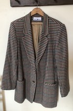 Vtg White Stag Womens 10 Multi Checked Blazer Pockets Lined Classic Preppy 90s