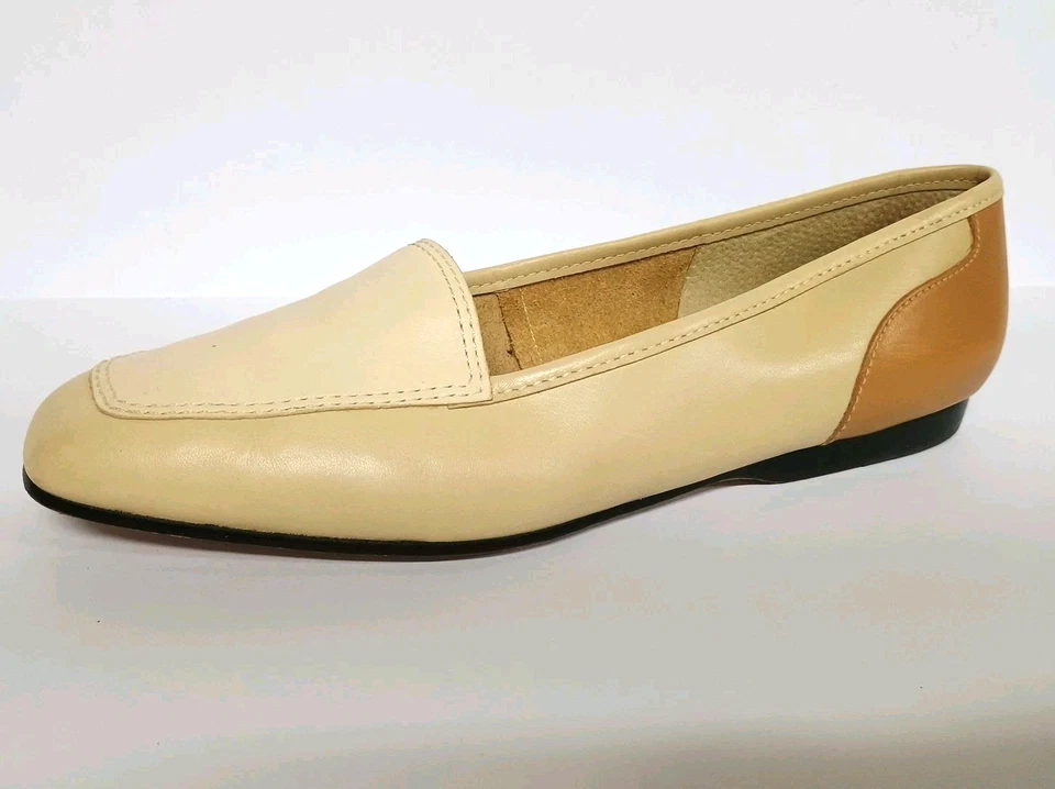Enzo Angiolini Liberty Cuero Plano Puntera Cuadrada Crema/Bronceado/Beige Brasil TALLA 8.5N Foto 3 de 4