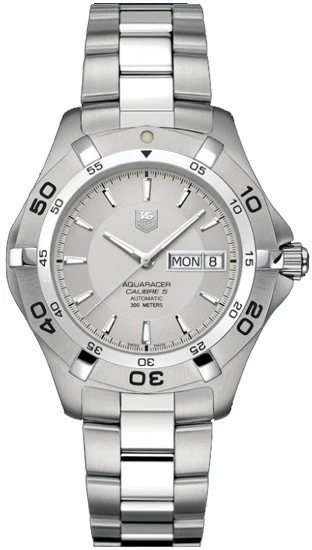 Reloj automático para hombre Tag Heuer Aquaracer esfera plateada día-fecha 41 mm WAF2011