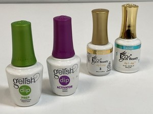 Lot Of 4 Nail Salon Bottles 2 Gelish Dip & 2 I Gel Beauty Dip & Dap - Sold As Is