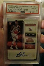 2018 Panini Contenders DP DeAndre Ayton Draft Ticket Auto /15 RC PSA 10 GEM MINT