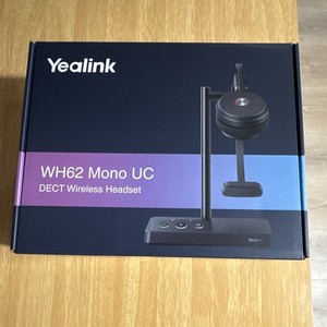 Yealink WH62 Mono UC DECT Wireless USB Headset Black Headband Boom Mic