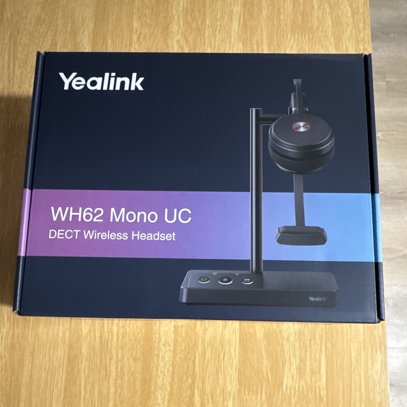 Yealink WH62 Mono UC DECT Wireless USB Headset Black Headband Boom Mic