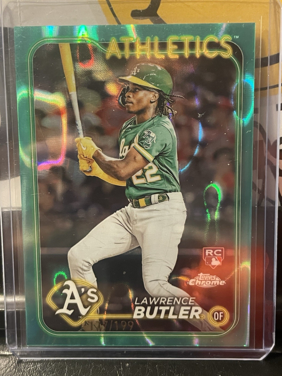 2024 Topps Chrome - Lawrence Butler #5 Aqua Raywave Refractor /199 (RC) A’s