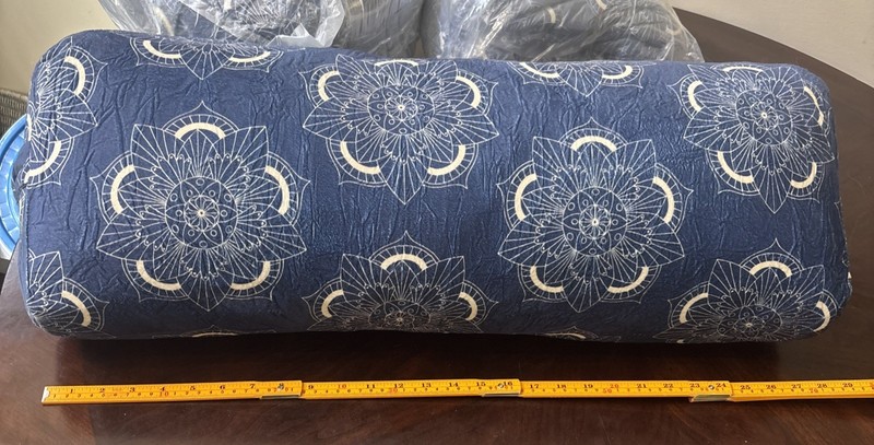 HOMBYS Rectangular Yoga Bolster Pillow Mandala Blue Meditation Cushion NIP