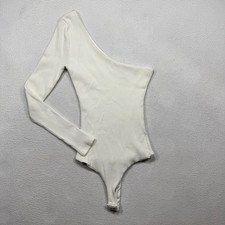 Privacy Please Florence Knit Ribbed Bodysuit Sz XS White