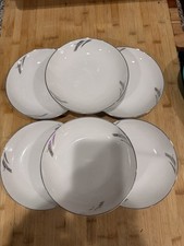 VTG 6 pcs FUKAGAWA Arita hand painted porcelain Full Crop 931 Coupe Soup Bowls 