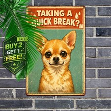 Are You Pooing Chihuahua Dog 8x12 Funny Metal Sign Bathroom Wall Art