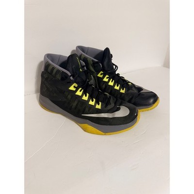 Nike Zoom Devosion Mens Basketball Shoes Black Volt Silver 844592-002 Size 11