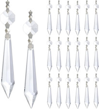 20 Pcs Crystal Icicle Prisms Octagon Bead Chandelier Lamp Suncatcher