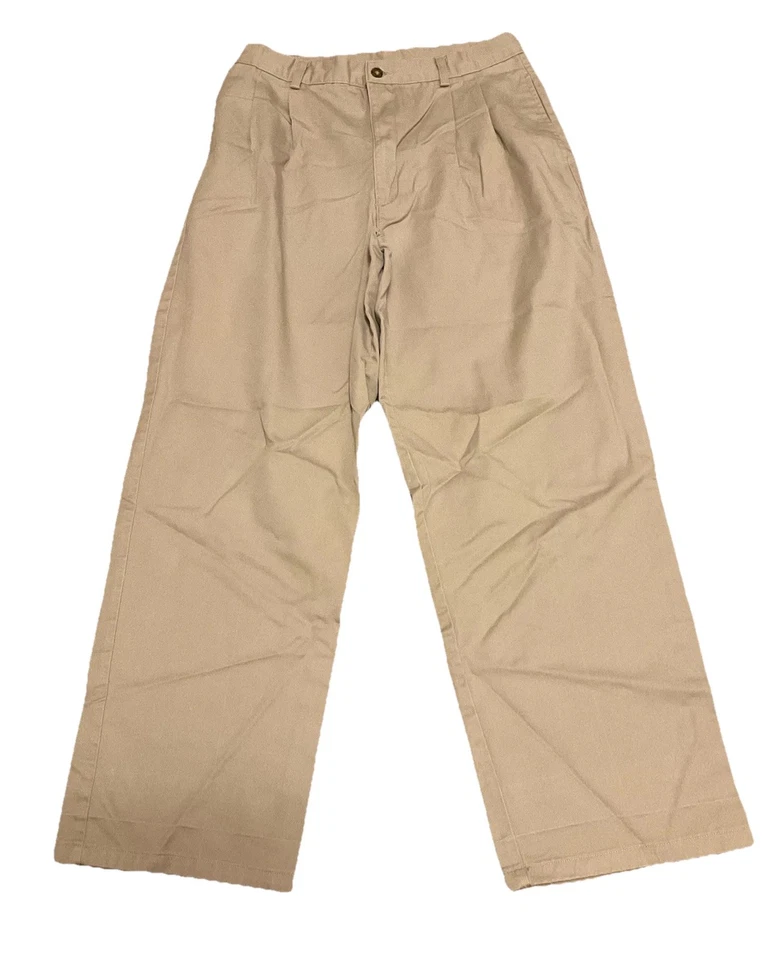 Izod плиссированные брюки для мальчиков размер 20 обычный желтовато-коричневый форма школы хаки винтажный Y2K - Изображение 3 из 4