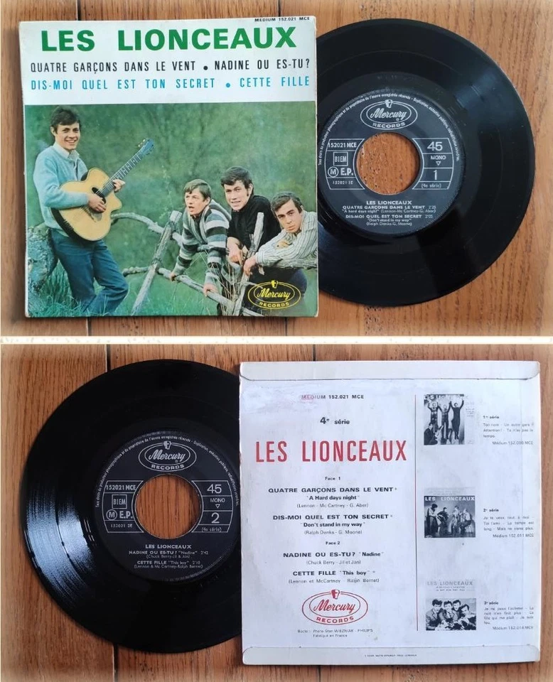 EP LES LIONCEAUX «Quatre garçons dans le vent» (The Beatles) +3 ROCK France 1964 - Photo 1/1
