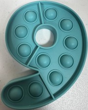 Number 9 Pop It Fidget Toy Teal Silicone Push Bubble Sensory Game Stress Relief 