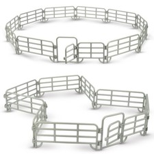TOYMANY 20PCS Corral Fencing Panel Accessories Playset 20 pcs, Silver 20pcs