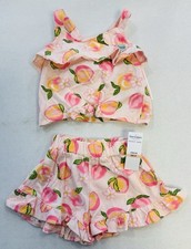 Juicy Couture Kids 2T Peachy Ruffle Shorts and Tank Top 2 Peice Set