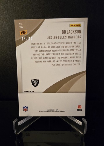 #'ed/99 ๐ฅ BO JACKSON SP 2021 Panini VIP National Convention Cracked Ice Prizm - Picture 2 of 2