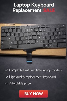 Chromebook Keyboard QWERTY Black Replacement for Laptop
