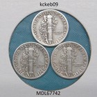 Mercury dime lot of 3, 1942-D, 1943-D, 1944-D.  90% silver coins — photo 2