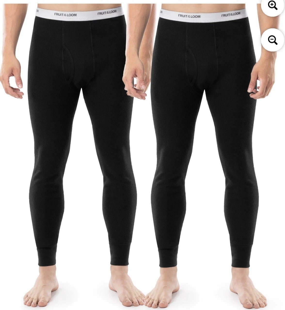 Fruit of the Loom Men's Thermal Waffle Underwear Bottom, 2-Pack