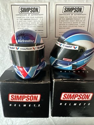 SIMPSON HELMETS MARK MARTIN SIGNED Du Pont Valvoline + 1 Unsigned 1st Edition