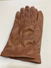 FOWNES Ladies Light Brown Leather Driving Gloves Size 7 Soft Acrylic knit Lining