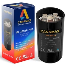 189-227 MFD uf 125 VAC Round Start Capacitor for Single-Phase Electric Motors