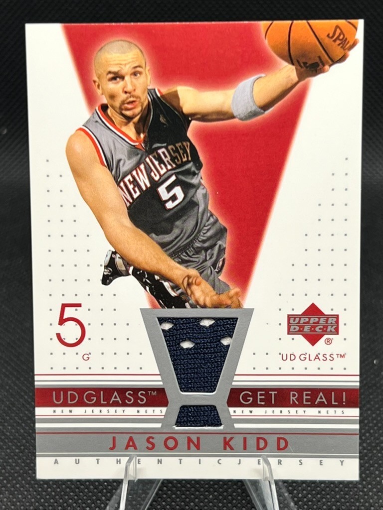 2003 Upper Deck Jason Kidd UD Glass Get Real Game Used Jersey Card view 1