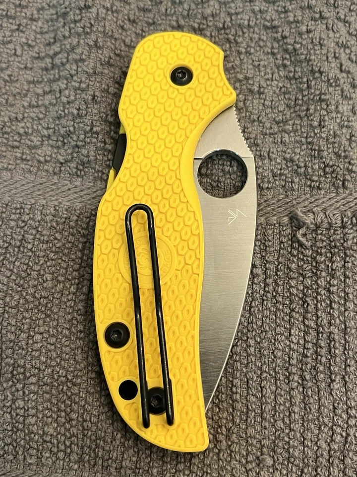 SPYDERCO SAGE 5 LIGHTWEIGHT SALT FOLDING KNIFE CPM-MAGNACUT YELLOW FRN C123PYL - Image 3 of 4