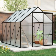6x8 FT Outdoor Polycarbonate Greenhouse Aluminum w/Adjustable Roof for Garden