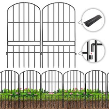 Animal Barrier Garden Fence,10 Pack Black 12''L x 25" H no dig Fence, Undergr...