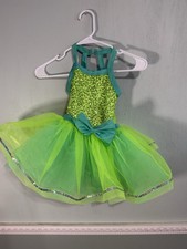 Weissman neon lime green and teal dance costume Small