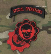 AFSOC COMBAT CONTROL TACP JTAC CCT 3-TAB SET: SPECIAL OPS + GEAR SKULL + SKULL
