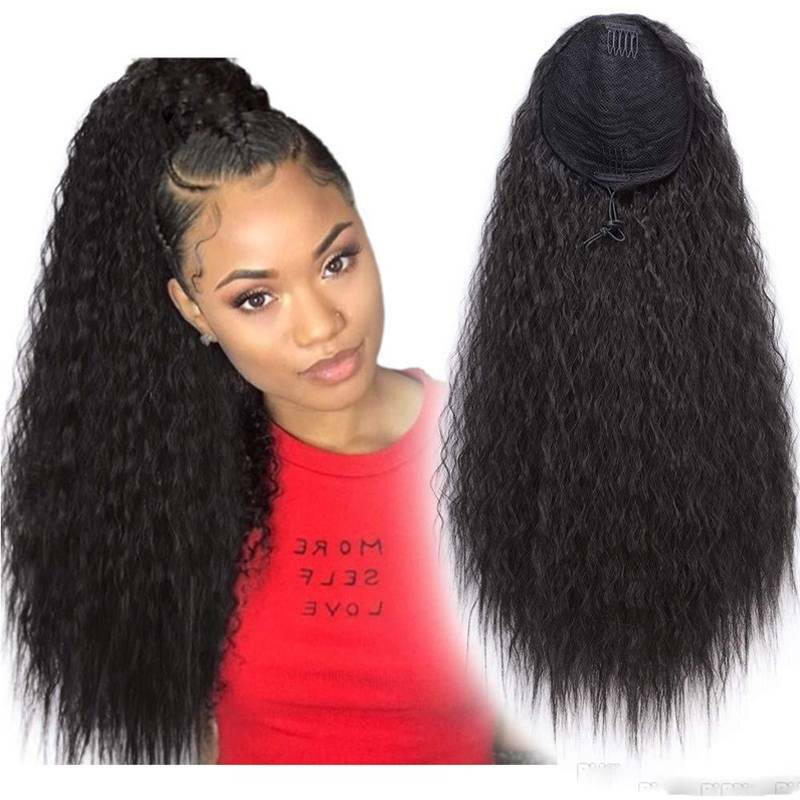 Dark Brown Ponytail Irish Dance Extension Spiral Curly Drawstring