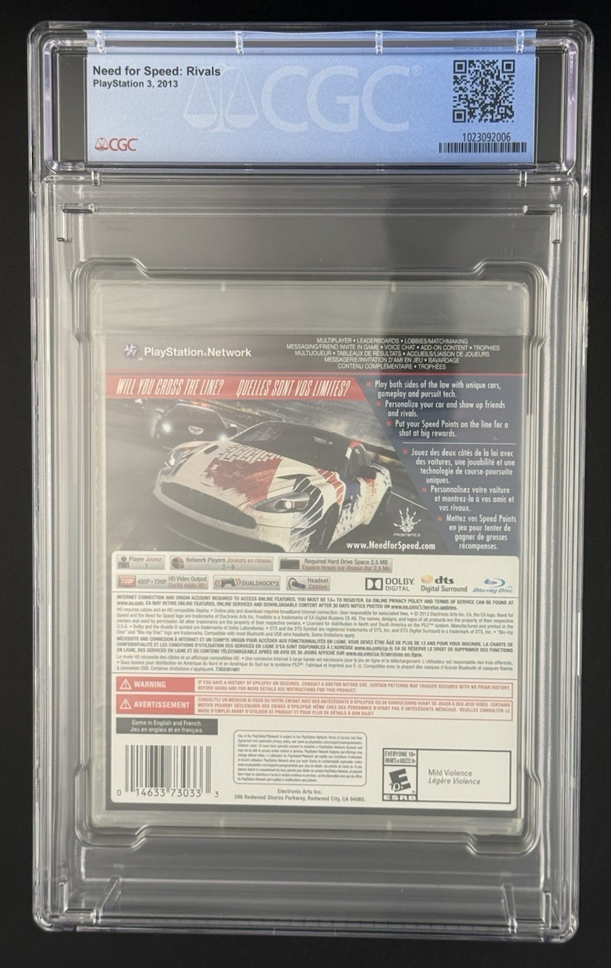 Need for Speed: Rivals (Sony PlayStation 3, 2013) Sealed Graded CGC 9.6 A++